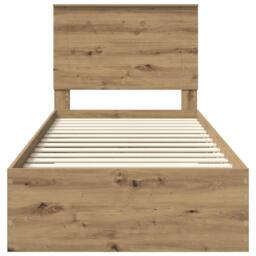 Berkfield Home Bed Frame with Drawer Artisan Oak 90 x 200 cm Engineered Wood in Brown - thumbnail 7