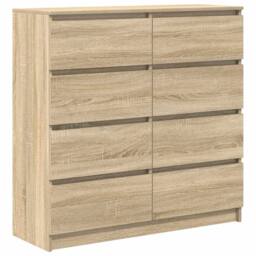Berkfield Home Sideboard Sonoma Oak 100x35x99 cm Engineered Wood in Light Tan - Size: 100 x 35 x 99 cm - thumbnail 3