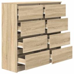 Berkfield Home Sideboard Sonoma Oak 100x35x99 cm Engineered Wood in Light Tan - Size: 100 x 35 x 99 cm - thumbnail 5