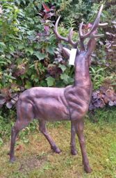Inspirational Gifting Standing Stag Buck Ornament cast from Aluminium Large in Bronze - thumbnail 5