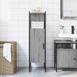 Berkfield Home Bathroom Cabinet Grey Sonoma 33x33x120.5 cm Engineered Wood - thumbnail 3