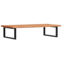 Berkfield Home Basin Shelf Wall Mounted Steel & Solid Wood Beech in Brown - thumbnail 2