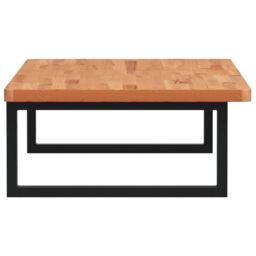Berkfield Home Basin Shelf Wall Mounted Steel & Solid Wood Beech in Brown - thumbnail 5