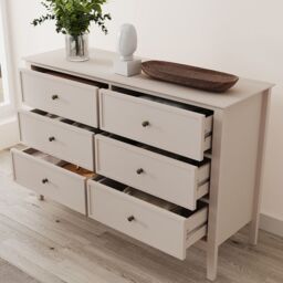Melody Maison Large 6 Drawer Chest Of Drawers - Rowley Pale Cream Range - thumbnail 6