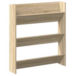 Berkfield Home Wall Shoe Cabinet Sonoma Oak 80x18x90 cm Engineered Wood in Light Tan - Size: 80 x 18 x 90 cm - thumbnail 3