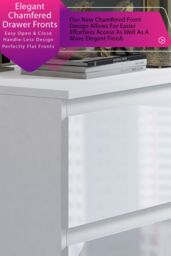 FWStyle Stora 3 Drawer White Gloss Chest Of Drawers (H) 77 (W) 60 (D) 40cm - thumbnail 4