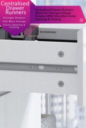 FWStyle Stora 3 Drawer White Gloss Chest Of Drawers (H) 77 (W) 60 (D) 40cm - thumbnail 3