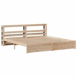 Berkfield Home Bed Frame with Headboard without Mattress 180x200 cm Super King in Brown - thumbnail 3