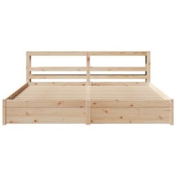 Berkfield Home Bed Frame with Headboard without Mattress 180x200 cm Super King in Brown - thumbnail 4