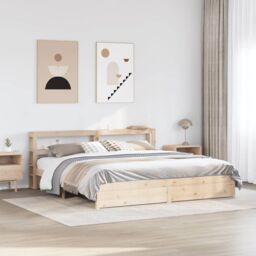Berkfield Home Bed Frame with Headboard without Mattress 180x200 cm Super King in Brown - thumbnail 1