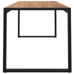 Berkfield Home Garden Table with U-shaped Legs 160x80x75 cm Solid Wood Acacia in Brown - Size: 160 x 80 x 75 cm - thumbnail 4