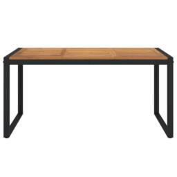 Berkfield Home Garden Table with U-shaped Legs 160x80x75 cm Solid Wood Acacia in Brown - Size: 160 x 80 x 75 cm - thumbnail 3
