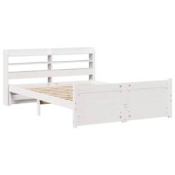 Berkfield Home Beautiful Bed Frame with Headboard without Mattress White 140x190 cm - thumbnail 1