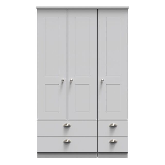 Ready Assembled 2 U Albert Triple 2 Drawer + Drawer Wardrobe (Ready Assembled) in Grey - image 1