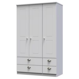Ready Assembled 2 U Albert Triple 2 Drawer + Drawer Wardrobe (Ready Assembled) in Grey - thumbnail 3