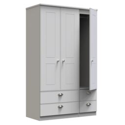 Ready Assembled 2 U Albert Triple 2 Drawer + Drawer Wardrobe (Ready Assembled) in Grey - thumbnail 6