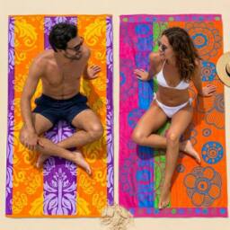 MyShoeStore 100% Cotton Velour Beach Towel 100x180cm Jumbo Soft Towel - thumbnail 3