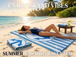 MyShoeStore 100% Cotton Velour Beach Towel 100x180cm Jumbo Soft Towel - thumbnail 6