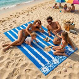 MyShoeStore 100% Cotton Velour Beach Towel 100x180cm Jumbo Soft Towel - thumbnail 4