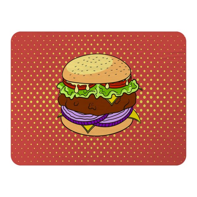 Benjamin Tate Design The pop art illustration of burger Designer Blanket in Natural - Size: 120 cm x 150 cm - image 1