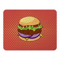 Benjamin Tate Design The pop art illustration of burger Designer Blanket in Natural - Size: 120 cm x 150 cm - thumbnail 1