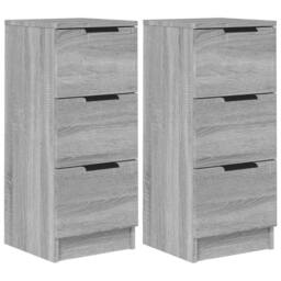 Berkfield Home Sideboards 2 pcs Grey Sonoma 30x30x70 cm Engineered Wood - Size: 30 x 30 x 70 cm - thumbnail 3