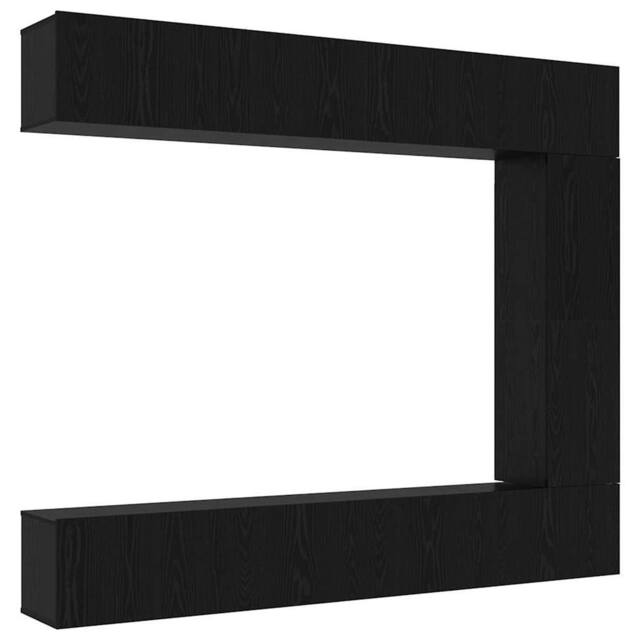 Berkfield Home 5 Piece TV Cabinet Set Wall-mounted Black Oak Engineered Wood - image 1