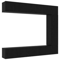 Berkfield Home 5 Piece TV Cabinet Set Wall-mounted Black Oak Engineered Wood
