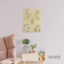 "Artery8 Leaves From Nature No 7 Botanical Jones Vintage Canvas Wall Art in Beige - Size: W18"" x H24""" - thumbnail 3