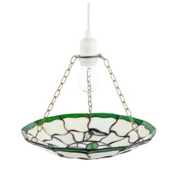 Happy Homewares Traditional Butterfly Tiffany Glass Green Pendant Lighting Shade - thumbnail 3