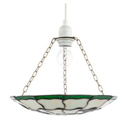 Happy Homewares Traditional Butterfly Tiffany Glass Green Pendant Lighting Shade - thumbnail 4