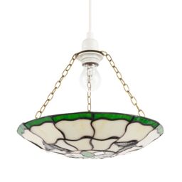 Happy Homewares Traditional Butterfly Tiffany Glass Green Pendant Lighting Shade - thumbnail 1