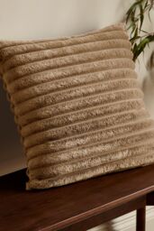 Catherine Lansfield 'Cosy Ribbed' Cushion in Natural - Size: 45 cm x 45 cm
