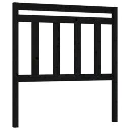 Berkfield Home Beautiful Bed Headboard Black 81x4x100 cm Solid Wood Pine - Size: 81 x 4 x 100 cm - thumbnail 3