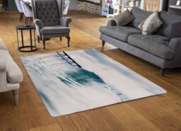 Benjamin Tate Design Ocean Ideal Wave In Ocean. Breaking Blue Waves Designer Rug in Natural - Size: Large - thumbnail 2
