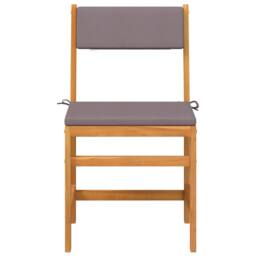 Berkfield Home 3 Piece Balcony Set with Cushions Solid Wood Acacia in Brown - thumbnail 4