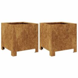 Berkfield Home Garden Planters 2 pcs 30x30x30 cm Corten Steel in Brown - Size: 30 x 30 x 30 cm - thumbnail 3