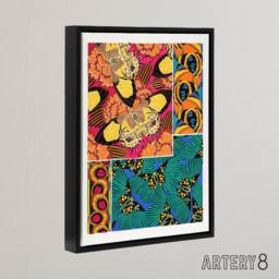 "Artery8 Vintage Vibrant Butterflies Pattern Framed Canvas Wall Art Print Seguy - Size: W12"" x H16""" - thumbnail 2