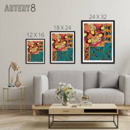 "Artery8 Vintage Vibrant Butterflies Pattern Framed Canvas Wall Art Print Seguy - Size: W12"" x H16""" - thumbnail 4