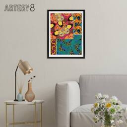 "Artery8 Vintage Vibrant Butterflies Pattern Framed Canvas Wall Art Print Seguy - Size: W12"" x H16""" - thumbnail 3