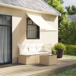 Berkfield Home Retractable Awning Cream 100x150 cm Fabric & Steel