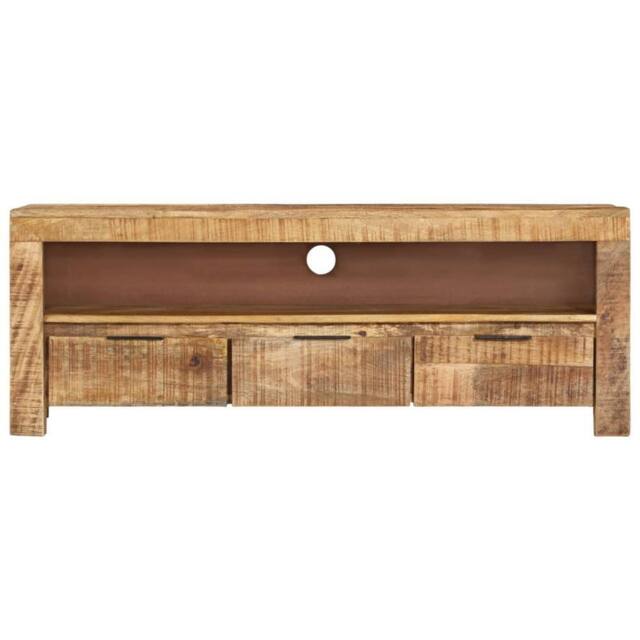 Berkfield Home TV Cabinet 110x30x40 cm Rough Mango Wood in Brown - Size: 110 x 30 x 40 cm - image 1