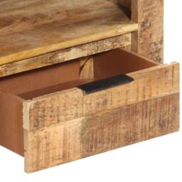 Berkfield Home TV Cabinet 110x30x40 cm Rough Mango Wood in Brown - Size: 110 x 30 x 40 cm - thumbnail 5
