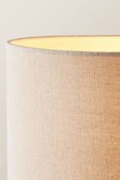 ValueLights Katniss Metal Industrial Tall Floor Lamp with Linen Shade & Bulb in Black - thumbnail 4