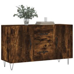 Berkfield Home Sideboard Smoked Oak 100x36x60 cm Engineered Wood in Brown - Size: 100 x 36 x 60 cm - thumbnail 3