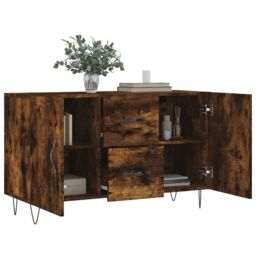 Berkfield Home Sideboard Smoked Oak 100x36x60 cm Engineered Wood in Brown - Size: 100 x 36 x 60 cm - thumbnail 4