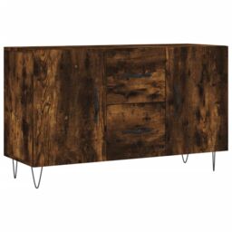 Berkfield Home Sideboard Smoked Oak 100x36x60 cm Engineered Wood in Brown - Size: 100 x 36 x 60 cm - thumbnail 2