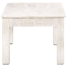 Berkfield Home Coffee Table White 110x60x45 cm Solid Mango Wood - Size: 110 x 60 x 45 cm - thumbnail 3