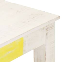 Berkfield Home Coffee Table White 110x60x45 cm Solid Mango Wood - Size: 110 x 60 x 45 cm - thumbnail 5