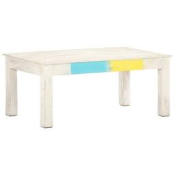 Berkfield Home Coffee Table White 110x60x45 cm Solid Mango Wood - Size: 110 x 60 x 45 cm - thumbnail 8